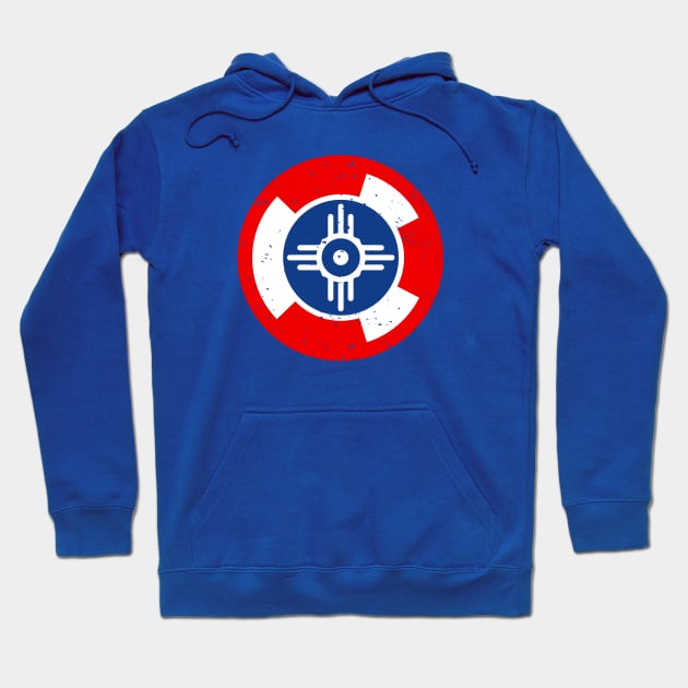 Retro Wichita Kansas City Flag // Vintage Wichita Grunge Emblem Hoodie by Now Boarding